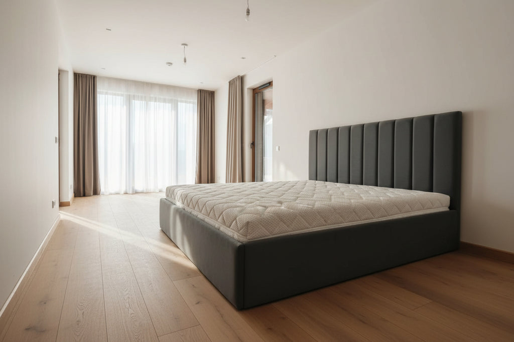 Nowoczesne łóżko tapicerowane Nova 160x200 – szare, styl i komfort
