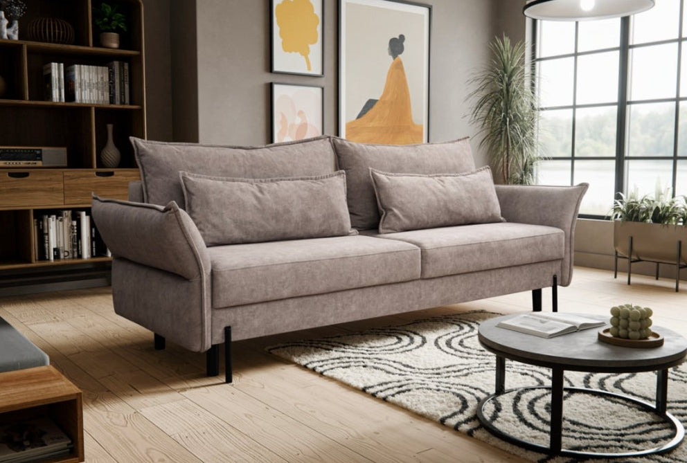 Sofa Mila z funkcją spania i pojemnikiem | Nowoczesna kanapa 239 cm