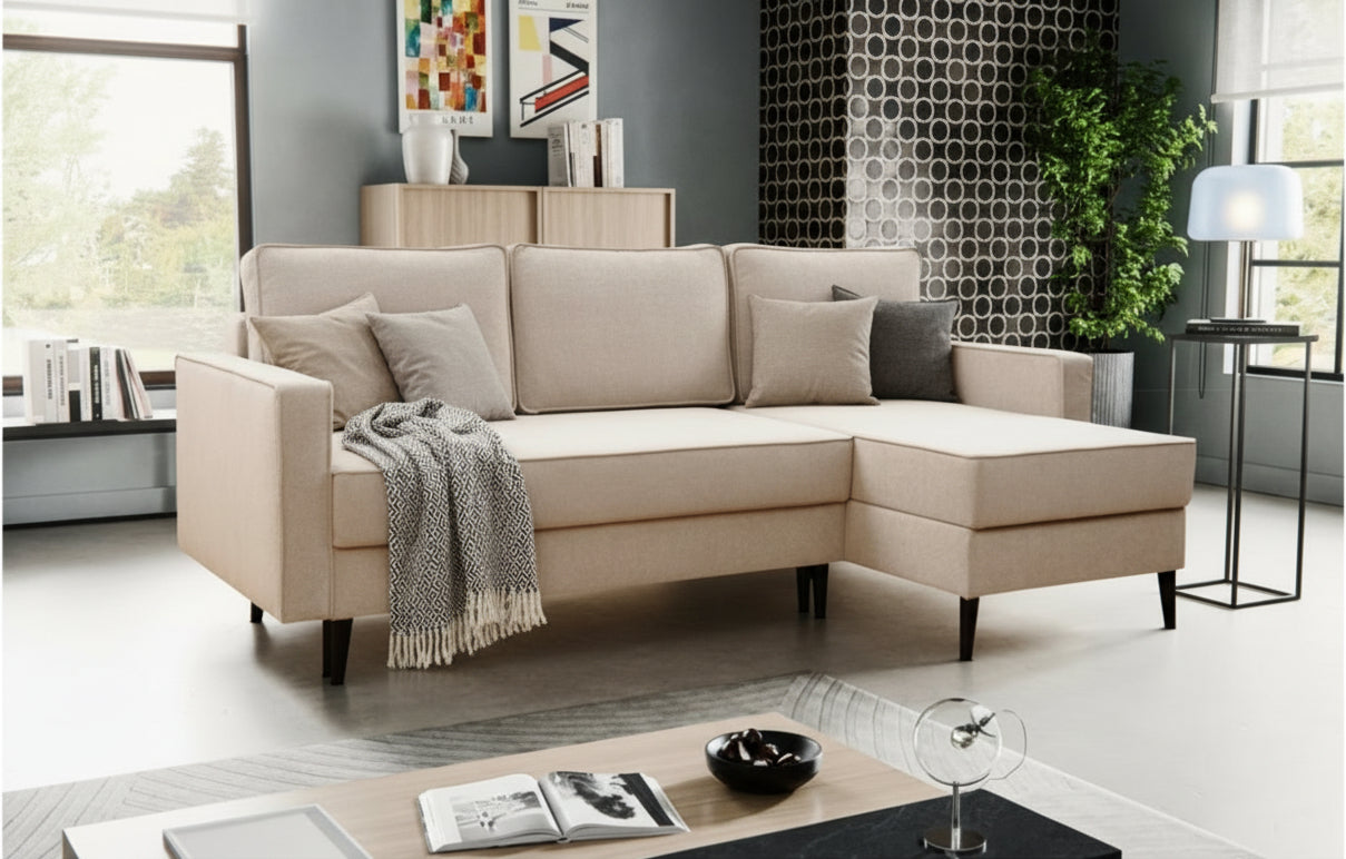 Narożnik BELLA z funkcją spania 140x200 – elegancja i komfort w nowoczesnym wydaniu